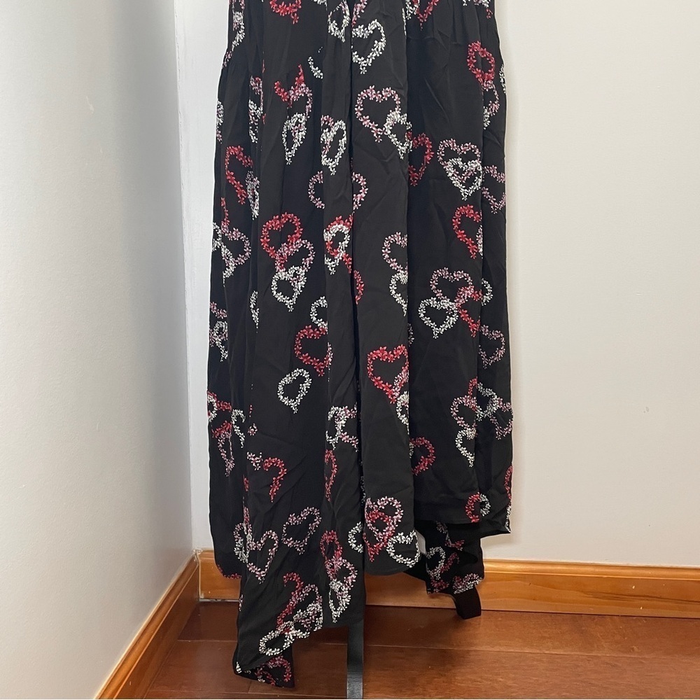 Sandro- Delicate Heart-Motif Midi Dress With Green Straps Size Medium - Picture 5 of 16